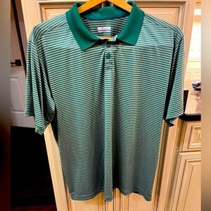 Columbia Men’s Performance Polo style shirt Green with white stripe size XXL